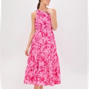 Tuckernuck Hyacinth House Pink Textured Floral One Shoulder Sybil Maxi Dress